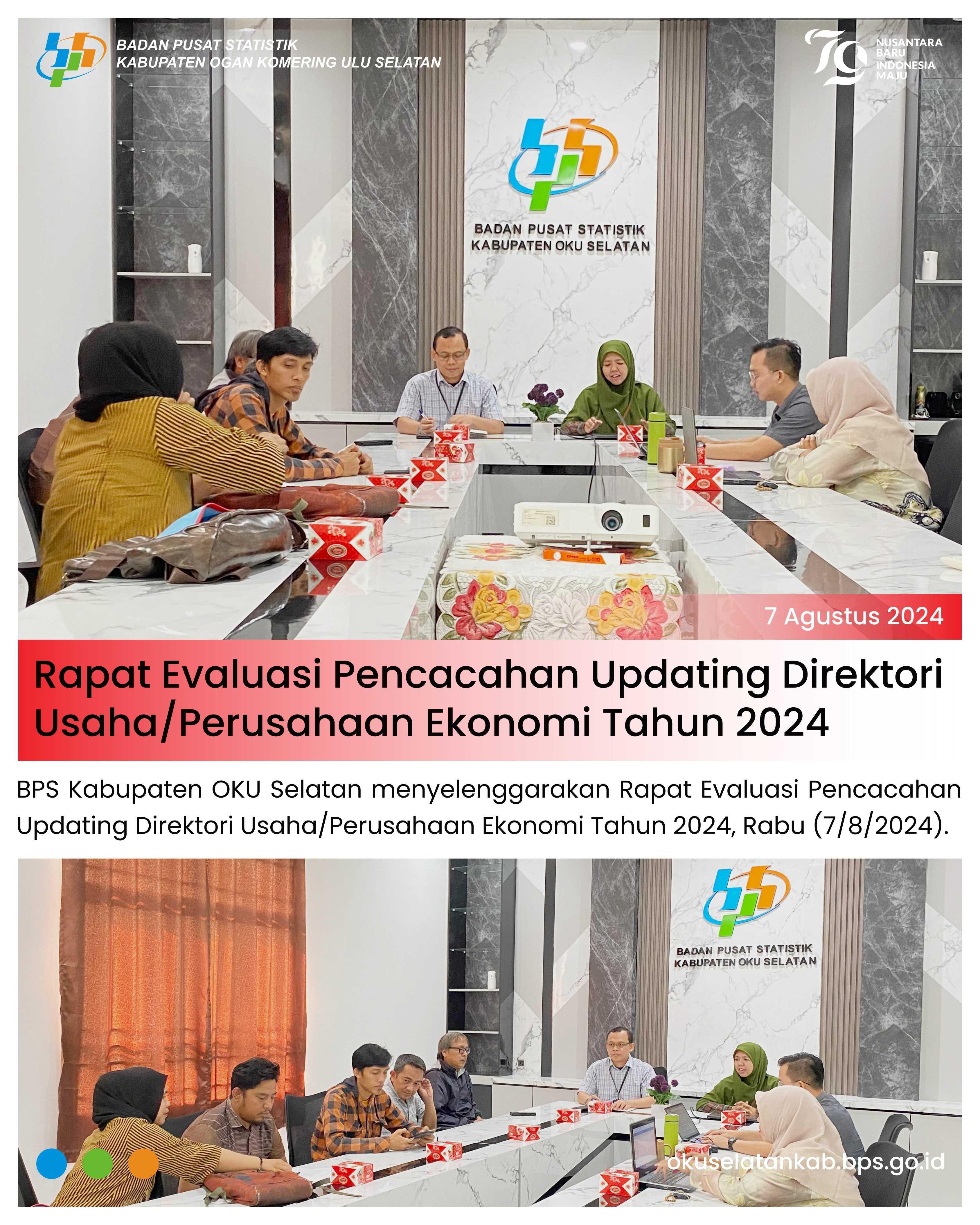 Rapat Evaluasi Pencacahan Updating Direktori Usaha/Perusahaan Ekonomi Tahun 2024